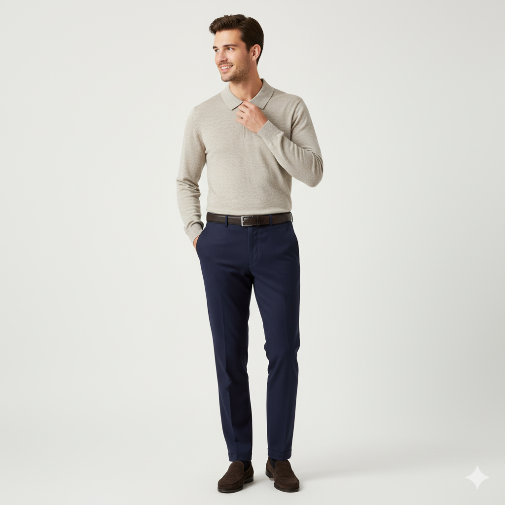 100% Wool Business Polo sweater