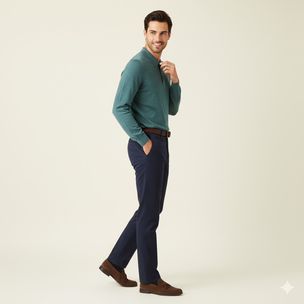 100% Wool Business Polo sweater