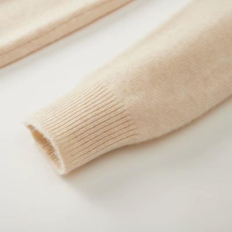 Men'S Sweater 100% Merino Wool Sweater Men'S Half Height Stand up Collar Knitted Pullover Casual Business Warm Sweater Winter