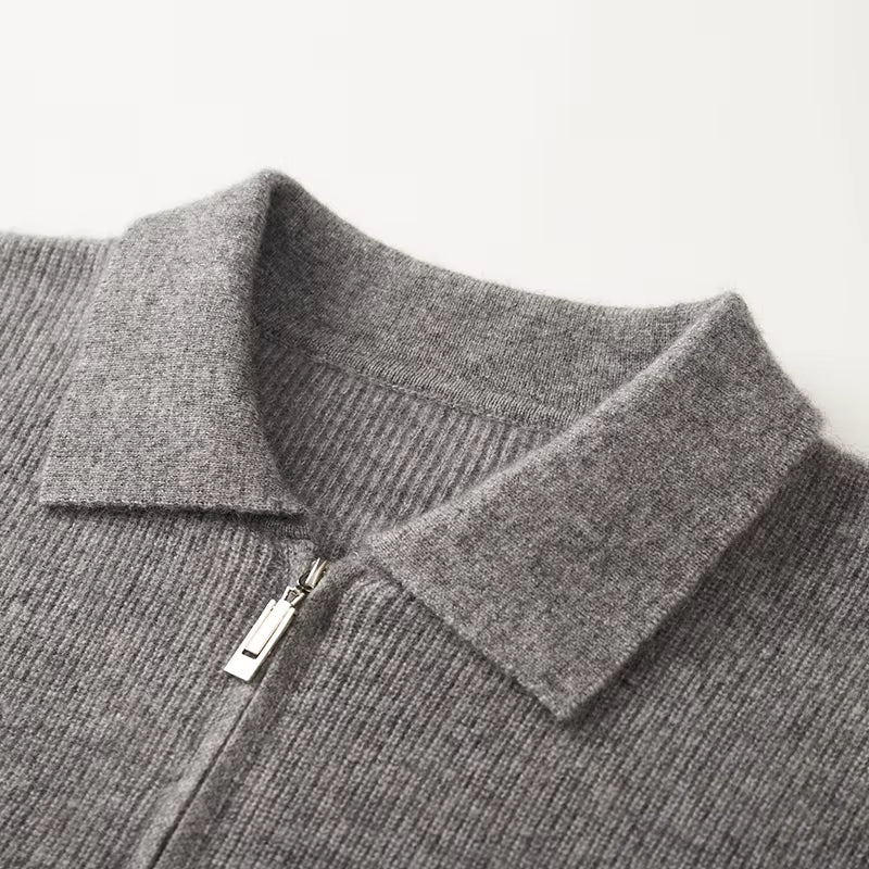 New Product Men'S Sweater 100% Merino Wool Sweater Men'S POLO Collar Knitted Pullover Casual Business Warm Sweater Autumn/Winter