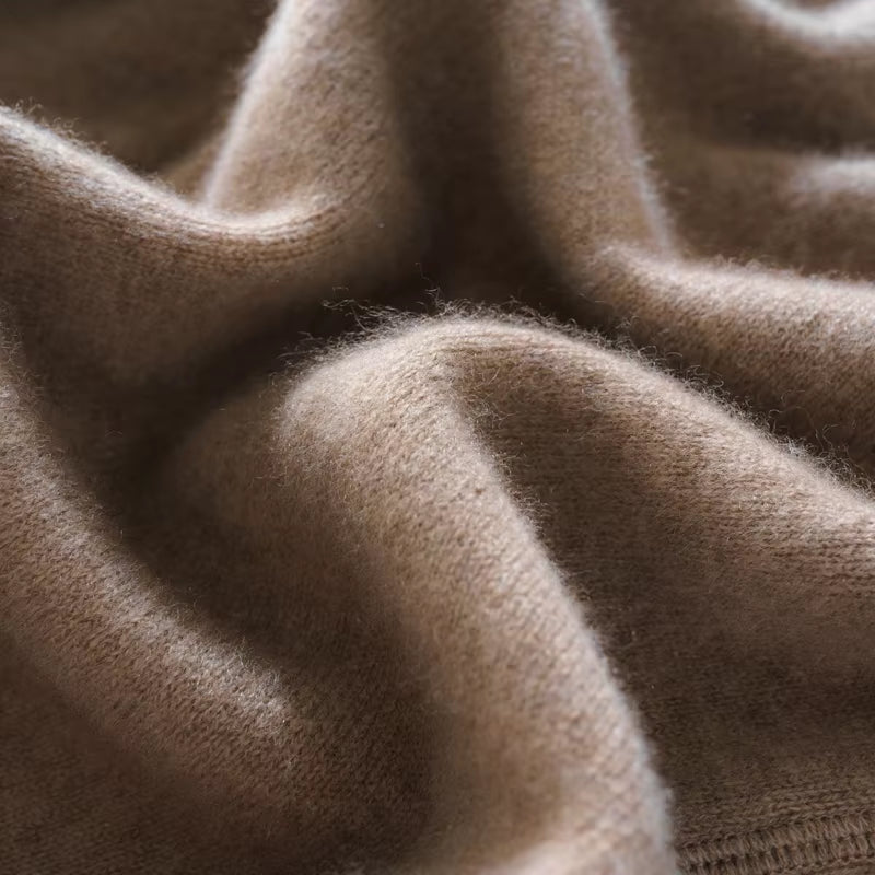 Autumn and Winter New Double Sided Thick Sweater 100% Merino Wool Knitted Zipper Cardigan Casual Fashion Warm Men'S Long Sleeve