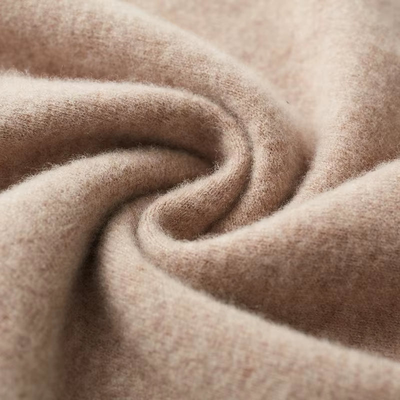 100% Pure Wool One-Piece Ready-To-Wear Men'S High Lapel Pullover Autumn and Winter Basic Knitted Versatile Sweater Casual Large