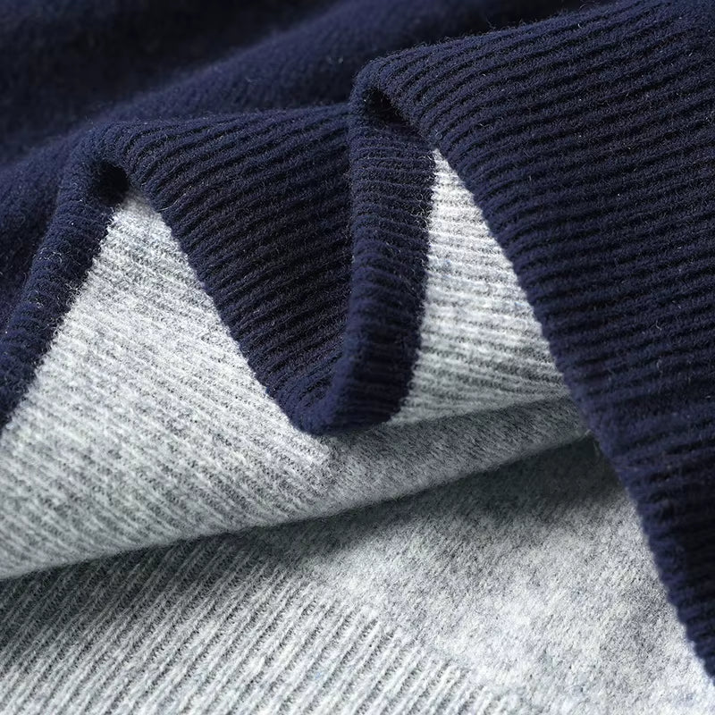 New Product Launch: Men'S Double-Sided Zipper Knitted Vest 100% Merino Wool Sweater Winter Thick Warm Stand up Collar Cardigan