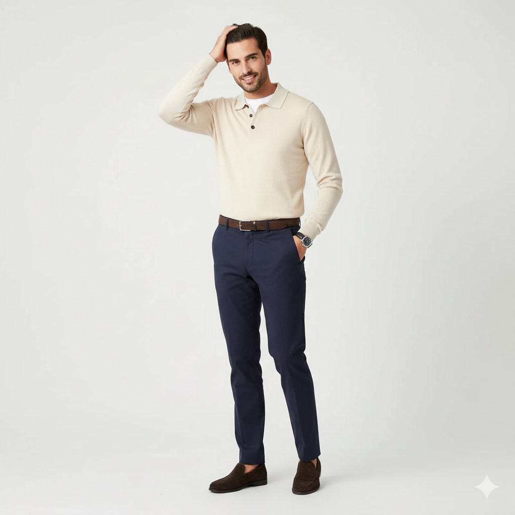 100% Wool Business Polo sweater