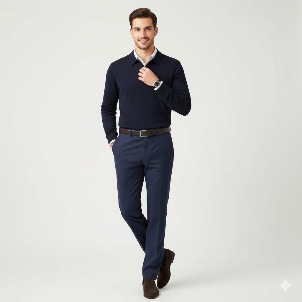 100% Wool Business Polo sweater