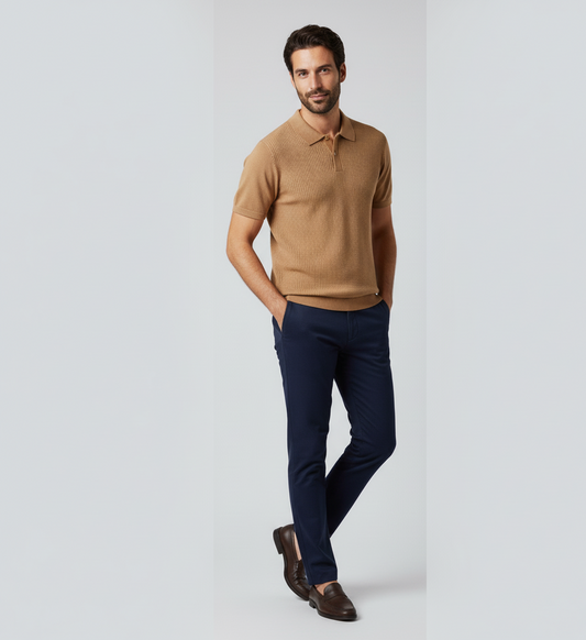 POLO Collar Knitted Mulberry Silk