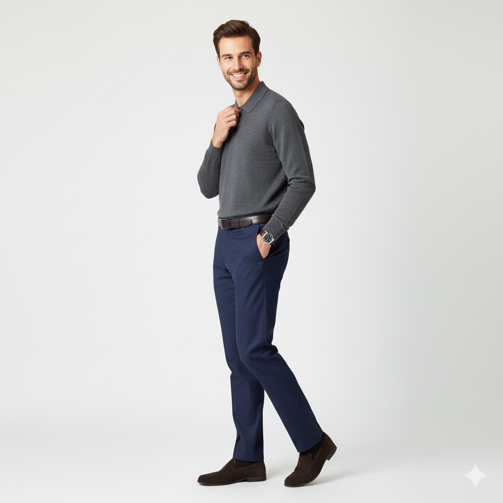 100% Wool Business Polo sweater