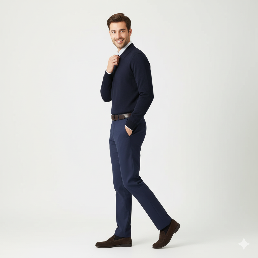 100% Wool Business Polo sweater