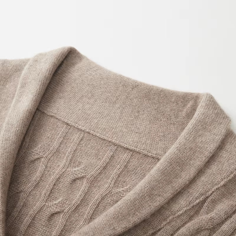 New Release: Men'S Collar V-Neck Cardigan Sweater, Thickened 100% Merino Wool Knit Sweater for Autumn Winter Warm Men'S Clothing