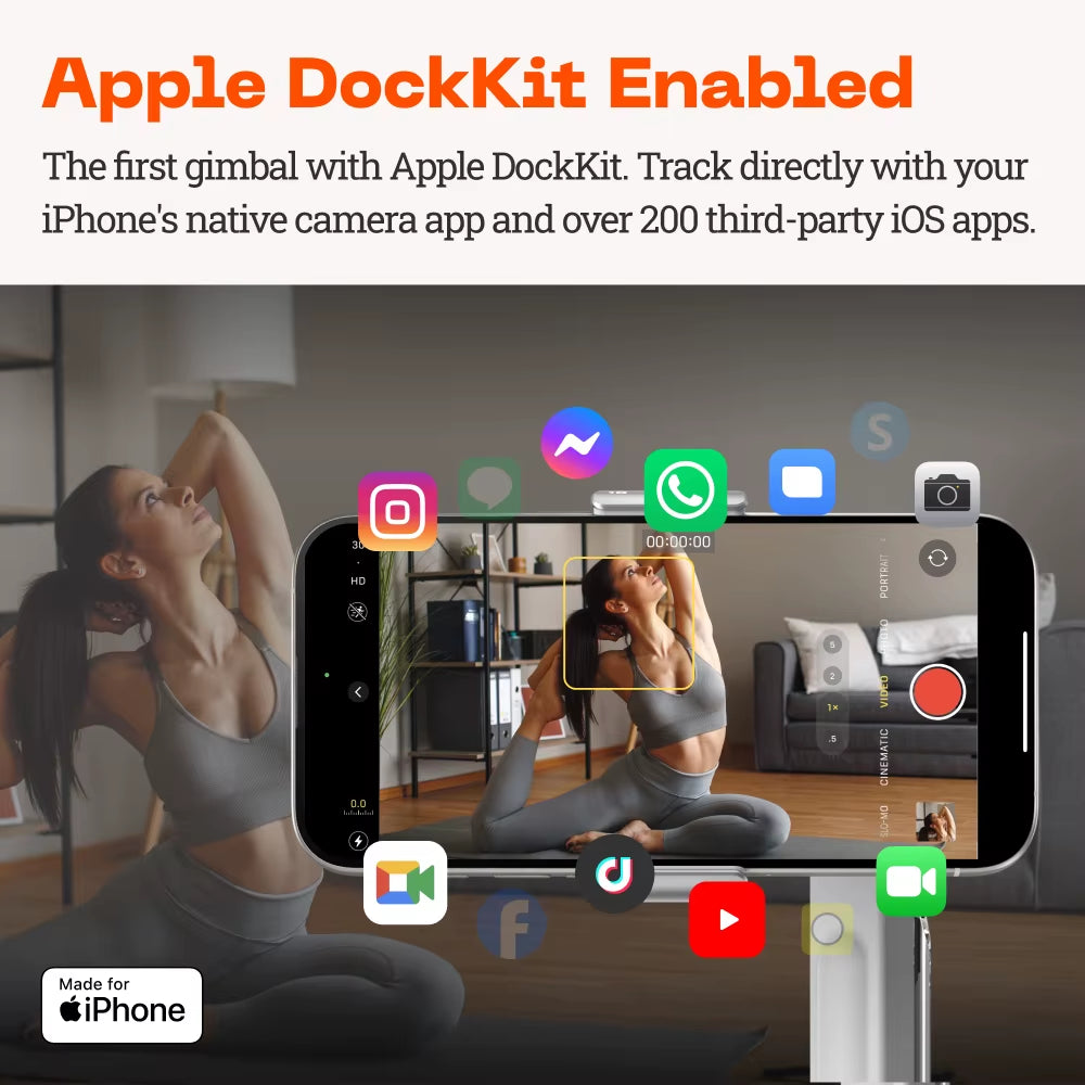 Flow Pro - Ai-Powered Gimbal Stabilizer for Smartphone, Apple Dockkit Enabled, 360º Tracking, 3-Axis Stabilization