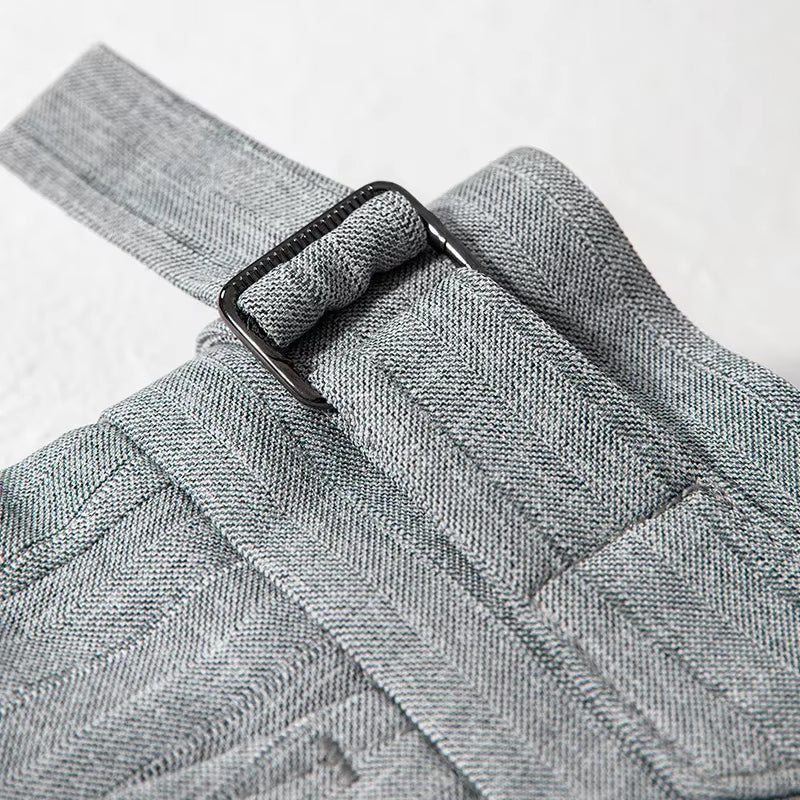 Casual High Waist Men'S Business Commuter Trousers Drapey Straight Leg Retro Fit Cone Shape Small Foot Suit Pants