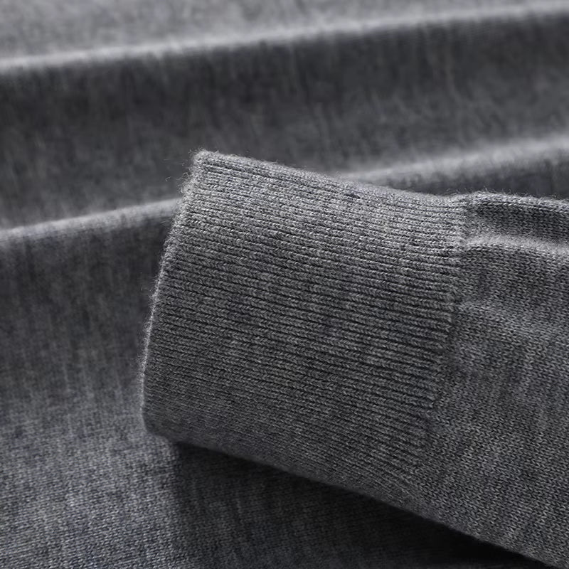 Spring/Summer New Men'S Knitted Sweater Casual Knitted Half High Collar Bottom Shirt Solid Color Long Sleeve Thin Men'S Wear