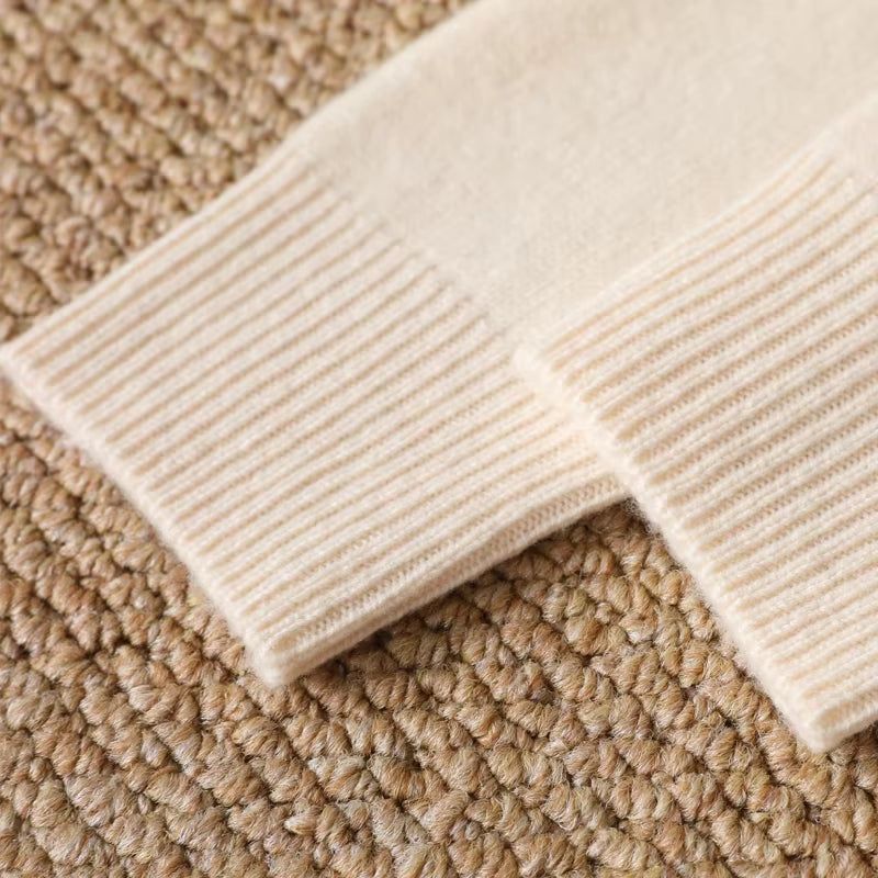 MVLTFLRT Men'S V-Neck Thick Knitted Cardigan 100% Merino Wool Knitted Sweater Casual plus Size Long Sleeved Jacket Autumn Winter