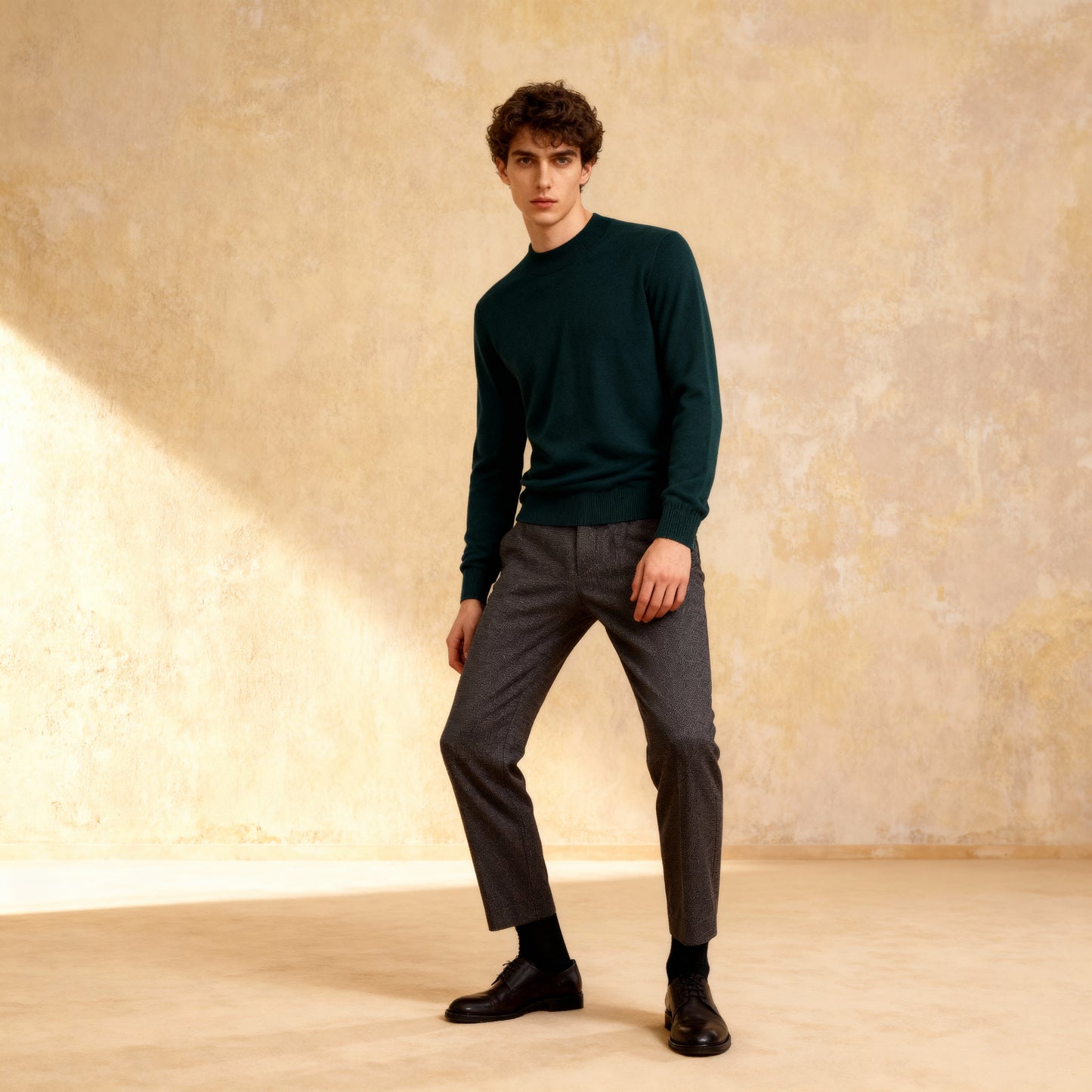 100% Merino Collar Bottom Shirt