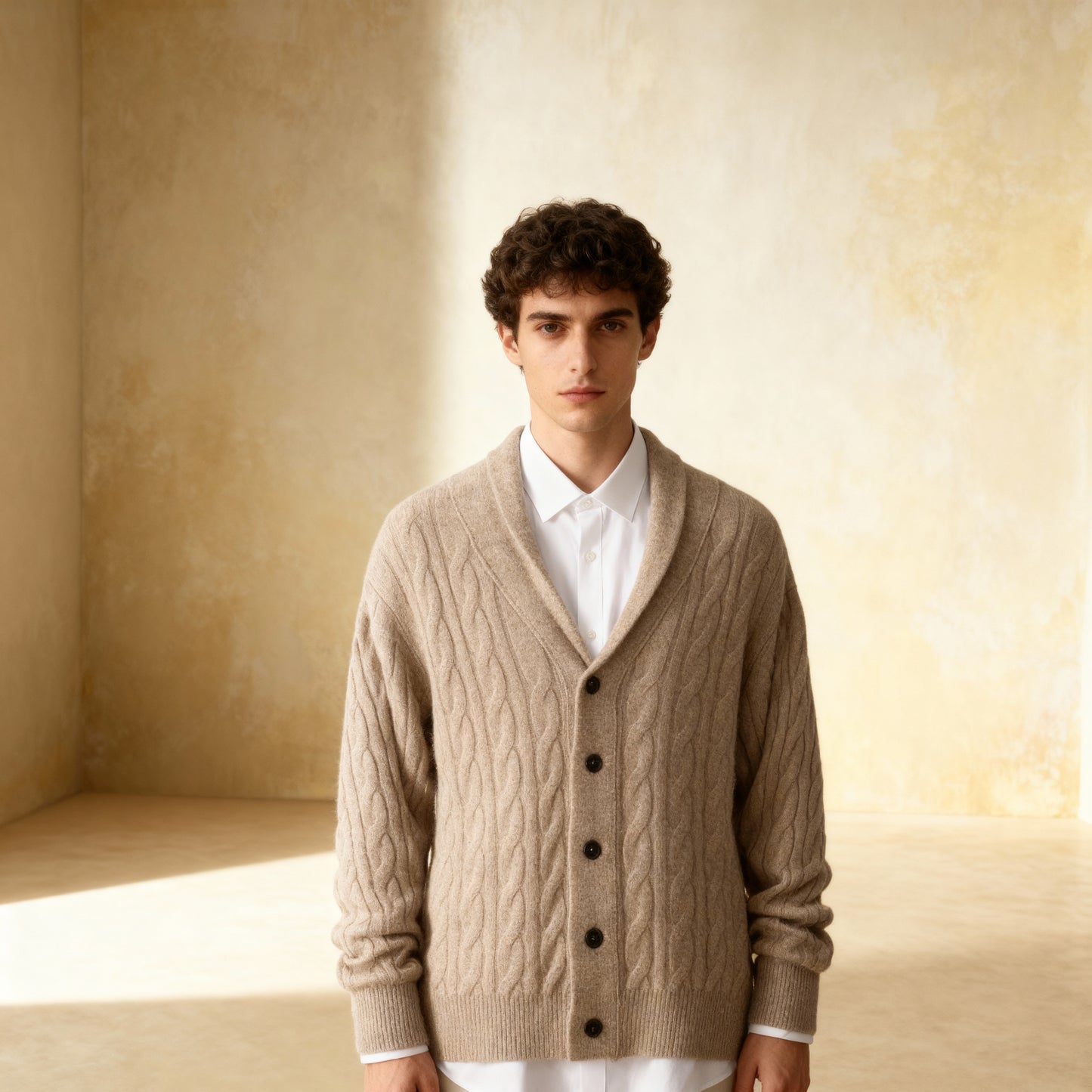 V-Neck Cardigan Sweater, 100% Merino Wool