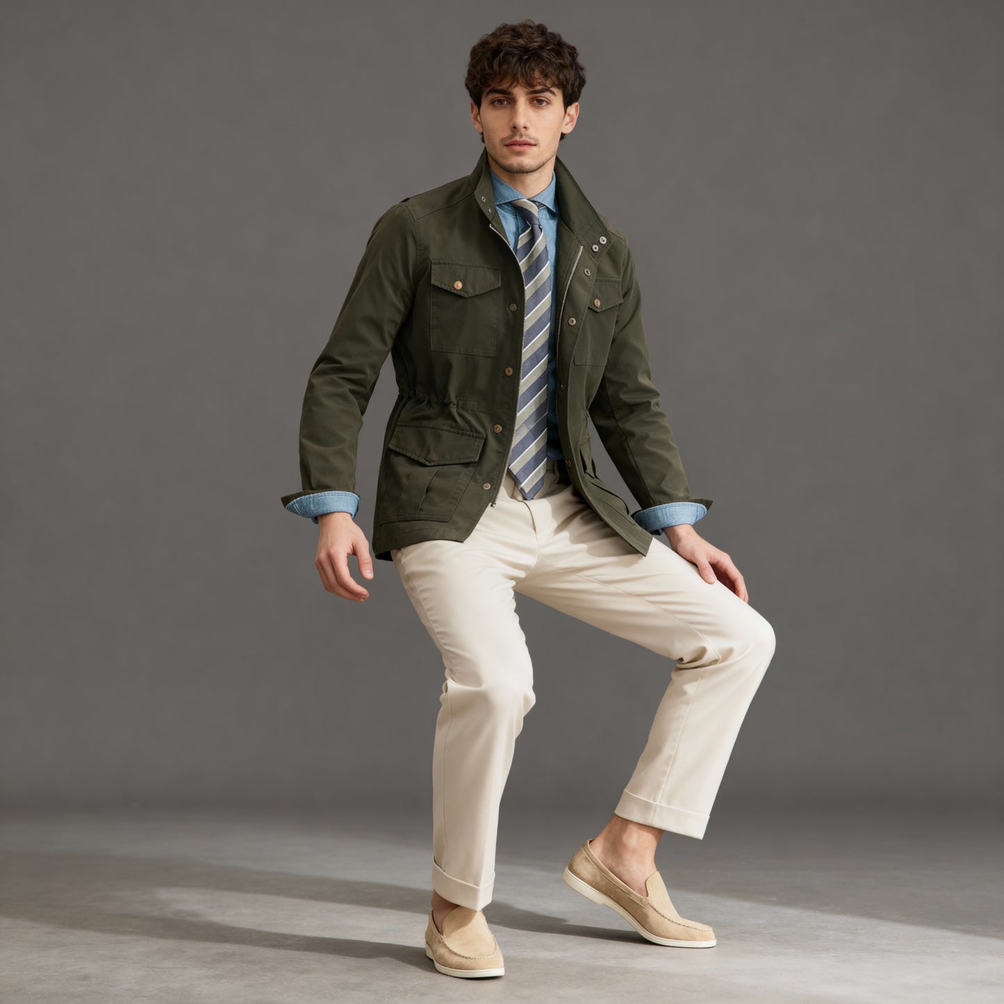 British Jacket Men'S Retro Hunting Wear Waterproof Jacket