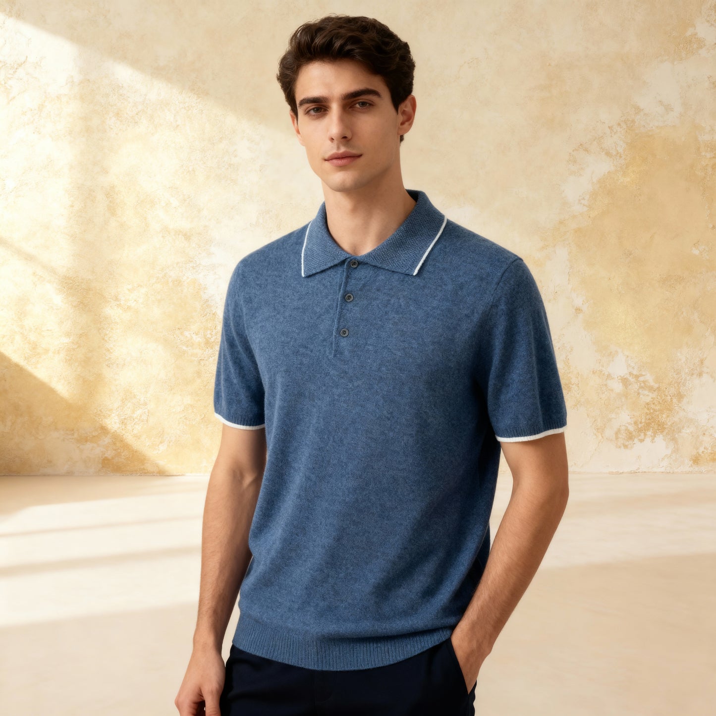 100% Pure Merino Wool Men'S POLO
