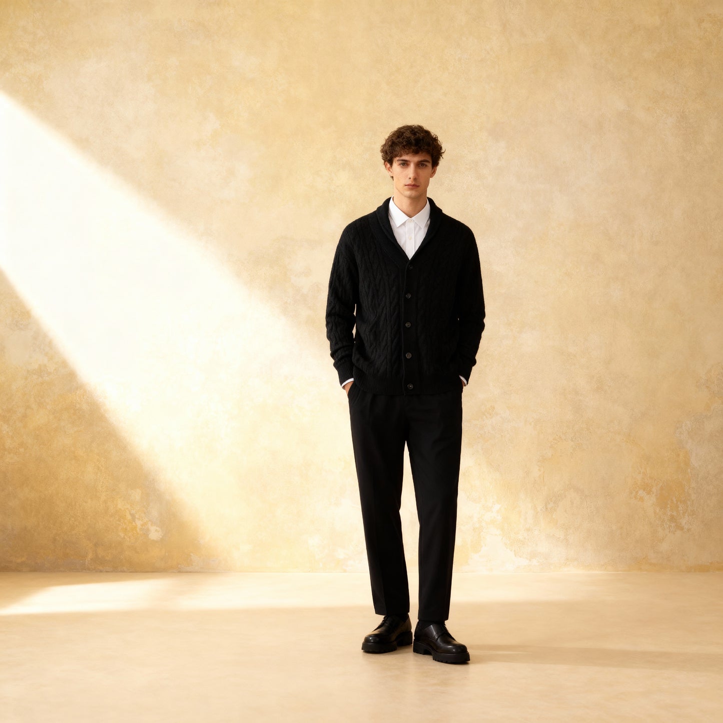 V-Neck Cardigan Sweater, 100% Merino Wool