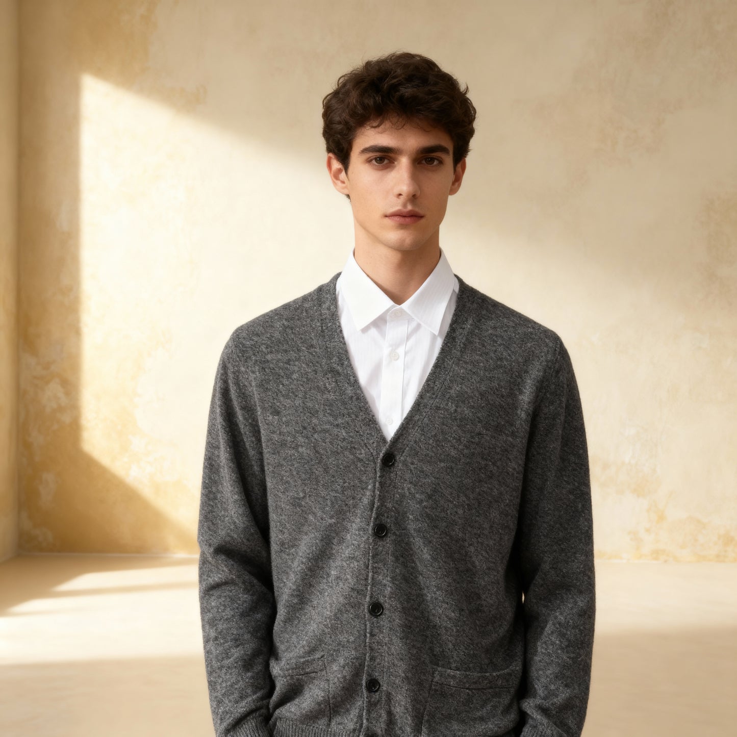 Thick Knitted Cardigan 100% Merino Wool Knitted Sweater