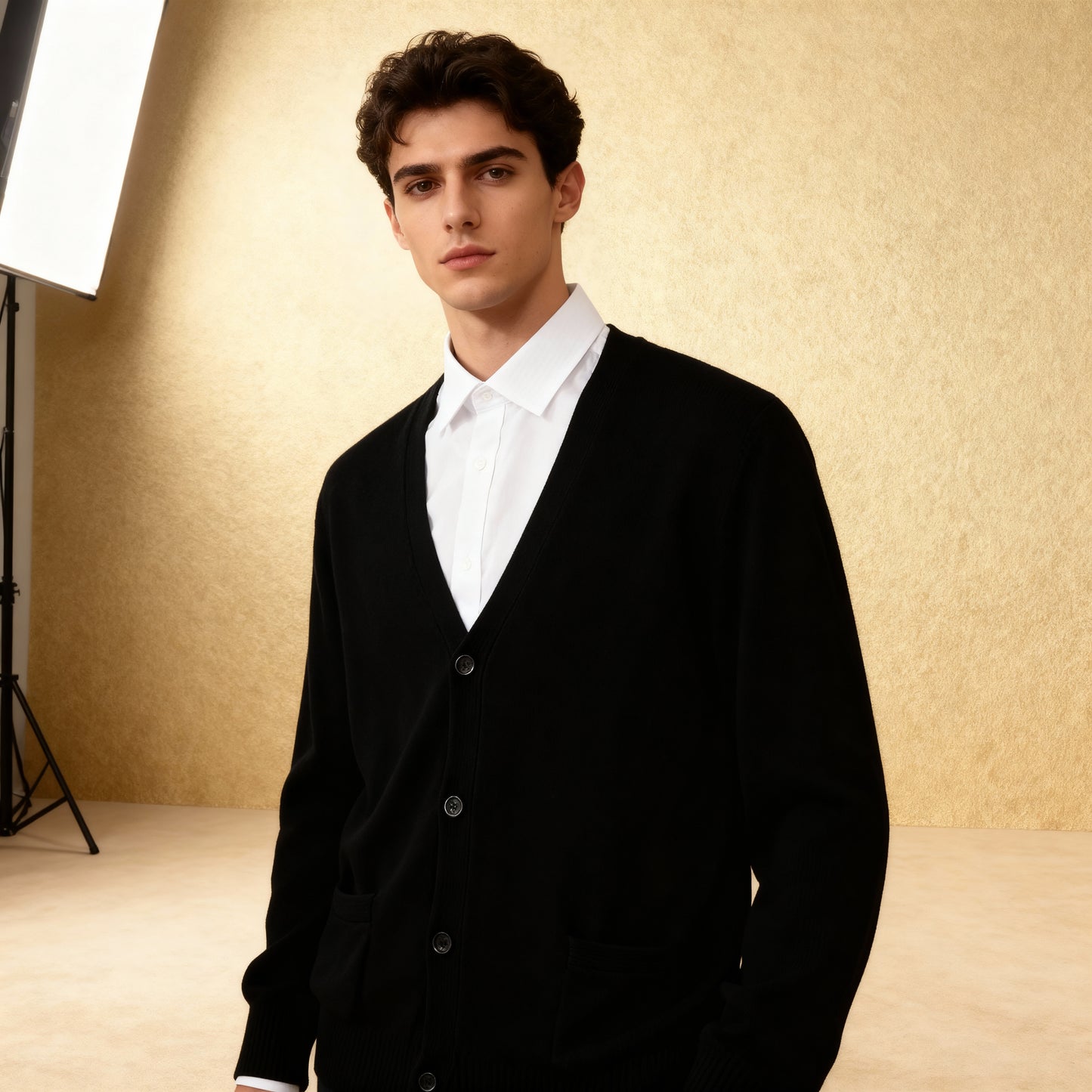 Thick Knitted Cardigan 100% Merino Wool Knitted Sweater