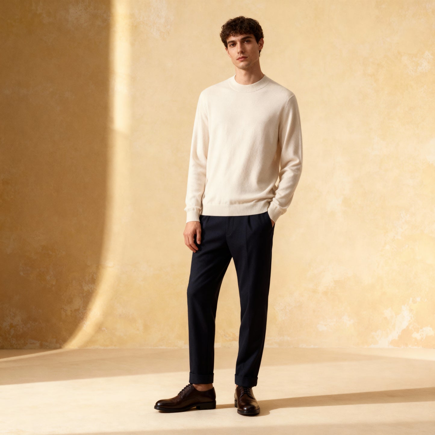 100% Merino Collar Bottom Shirt