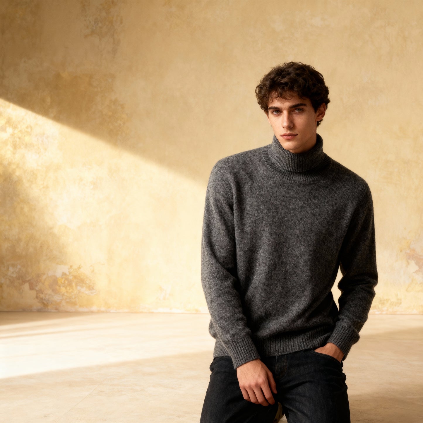 100% Pure Wool High Lapel Pullover