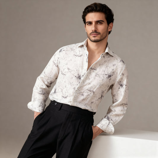 Draped Breathable  Shirt Lyocell Linen Casual Vintage