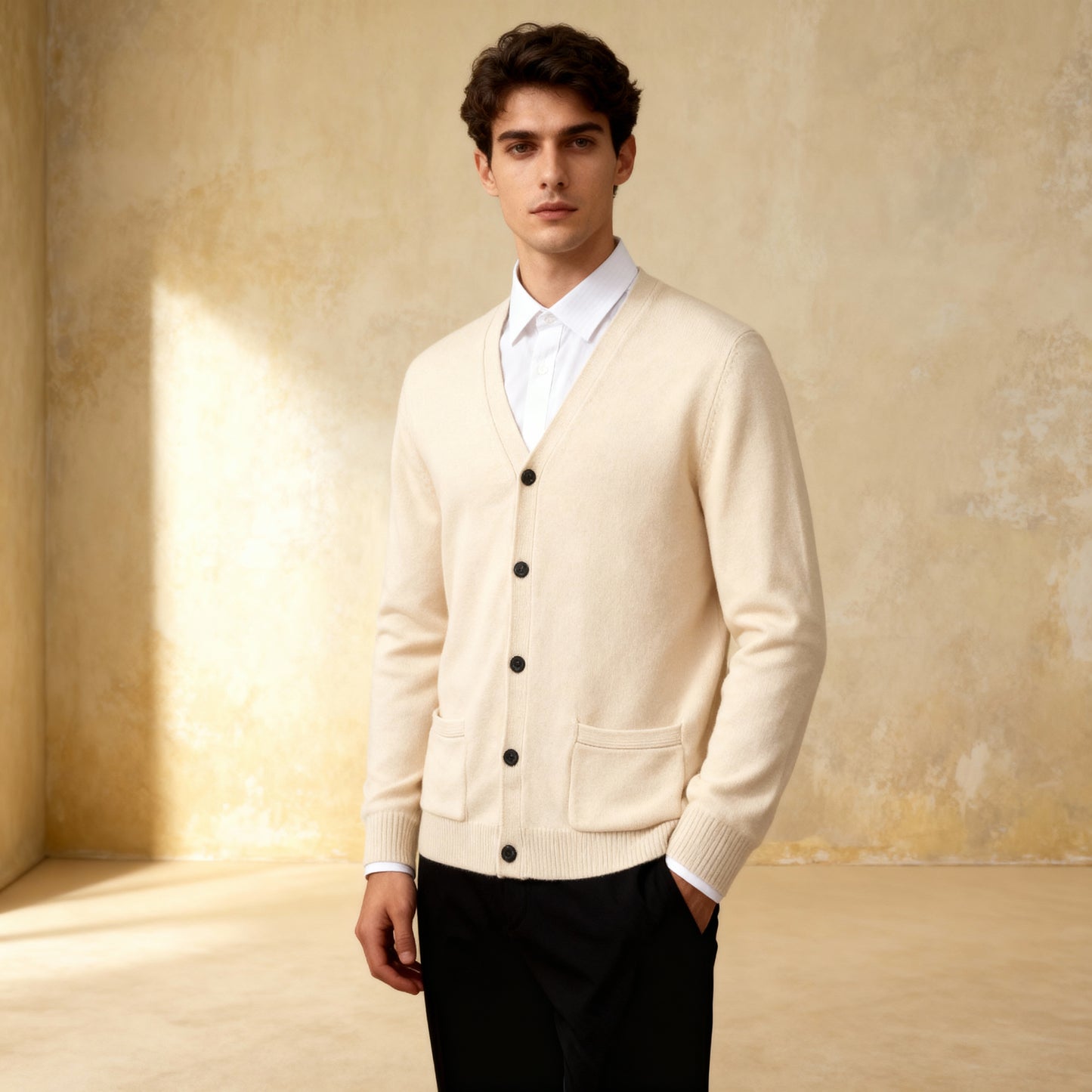 Thick Knitted Cardigan 100% Merino Wool Knitted Sweater